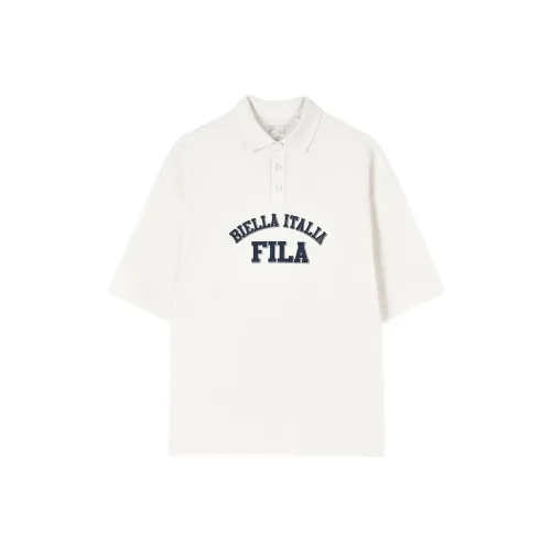 FILA Valentine's Day Collection Polo Shirts Unisex Milk Salt White