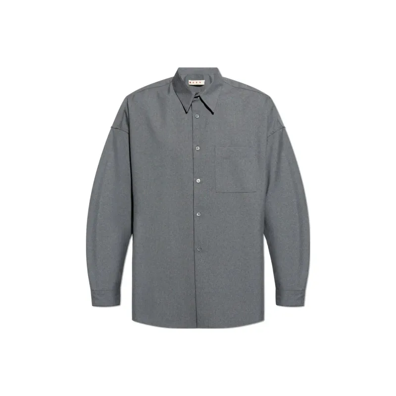 MARNI Logo Patch Long Sleeved Shirt-0