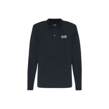 EMPORIO ARMANI Logo Printed Long Sleeved Polo Shirt