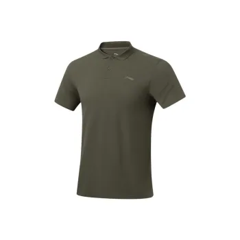 LiNing Fitness Series Polo Shirt Men's Army Canvas Green