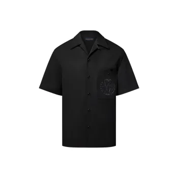 LOUIS VUITTON Embroidered Short Sleeved Cotton Shirt