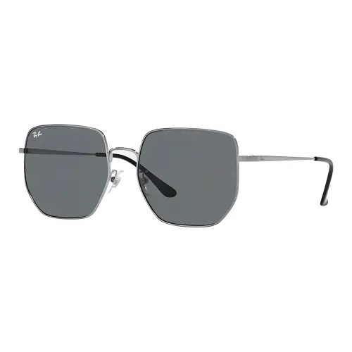 RayBan Metal Irregular Shape Sunglasses Unisex Gray