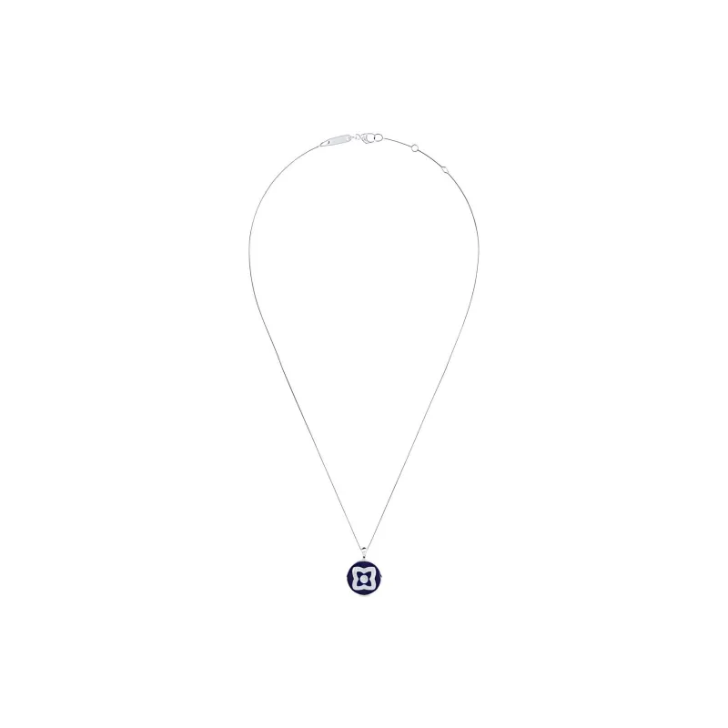 De Beers 18kt White Gold Enchanted Lotus Diamond And Enamel Necklace-3