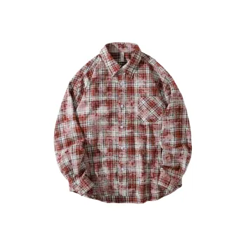 PEIMENG Shirt Unisex Red And White Plaid