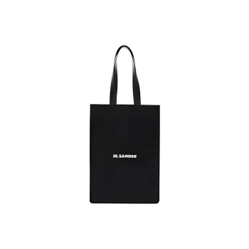 JIL SANDER Canvas Tote Bag Shopping Bag Canvas Bag One Shoulder Handbag Large Size Women's Black