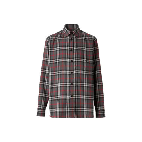 Burberry Blurred Check Cotton Oversized Shirt