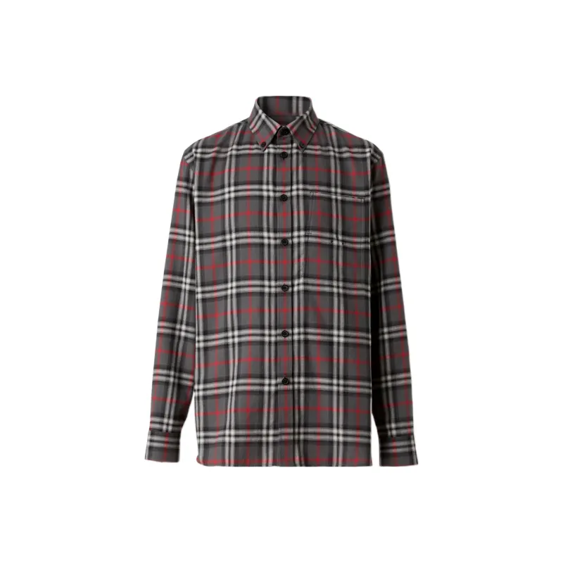 Burberry Blurred Check Cotton Oversized Shirt-0