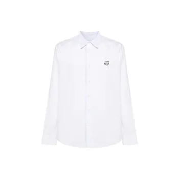 Maison Kitsune Fox patch Cotton Shirt