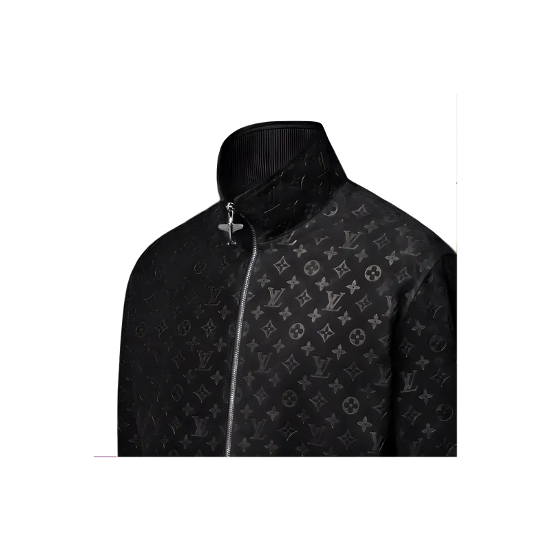 LOUIS VUITTON Monogram Debossed Suede Tracksuit Jacket-4