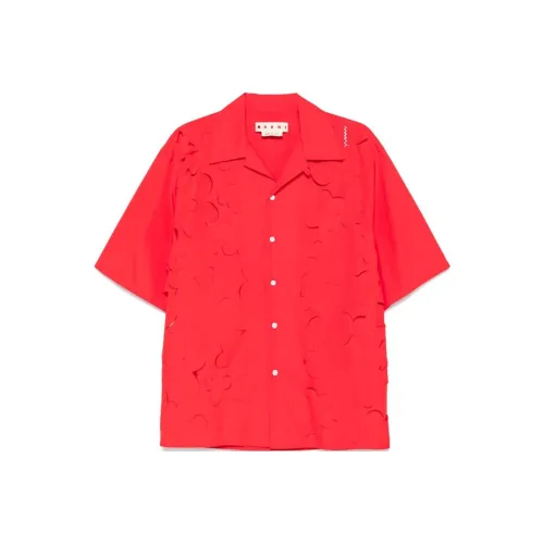 MARNI Logo embroidered Cut out Shirt