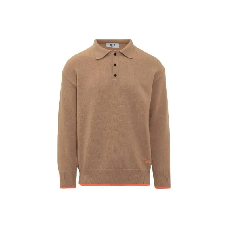 MSGM Polo Shirts Men Brown-0