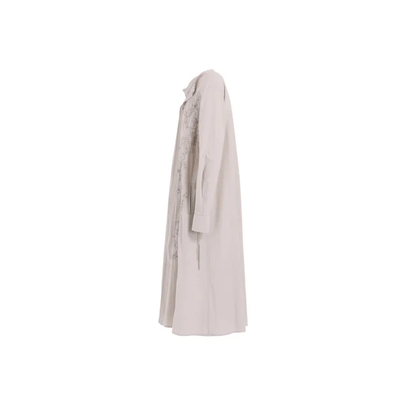 Yohji Yamamoto Y's SS25 Long Sleeved Dress Women's Light Gray-2