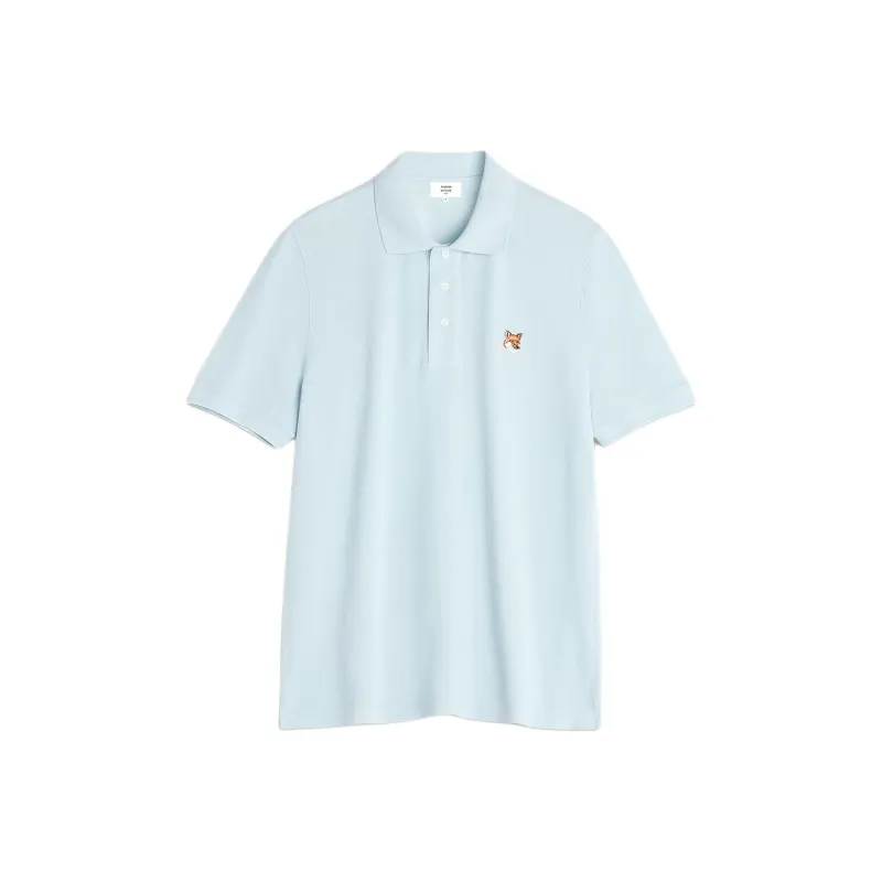 Maison Kitsune Fox Head Patch Short Sleeved Polo Shirt-0