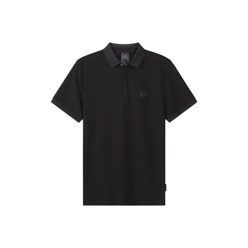 ARMANI EXCHANGE Logo embroidered Cotton Polo Shirt-0