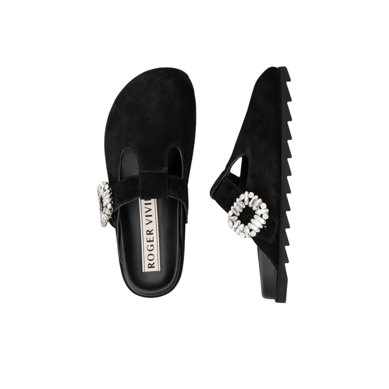 Roger Vivier Slidy Viv' Closed Toe Slippers Women's Black-4