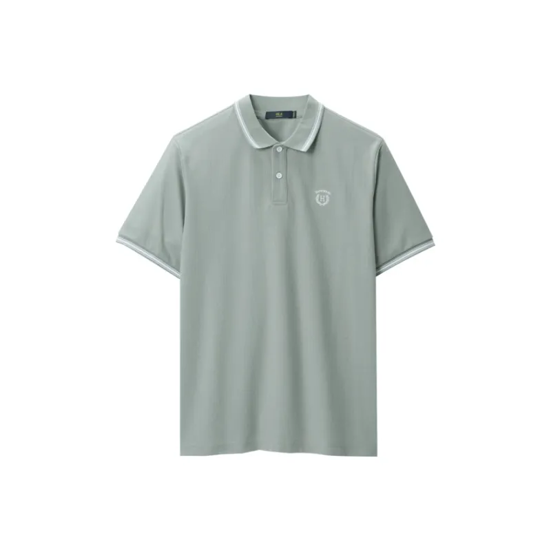 HLA Polo Shirts Men Antibacterial Anti Mite Light Pea Green J5-0