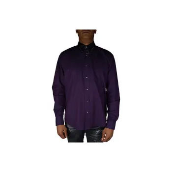 Roberto Cavalli Leather Collar Front-button Shirt