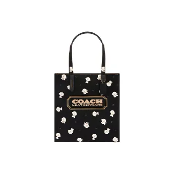 COACH Never's Family Collaboration Julia Fabric Tote Bag, Shopping Bag, Handbag, Shoulder Bag Large Size Women's Black