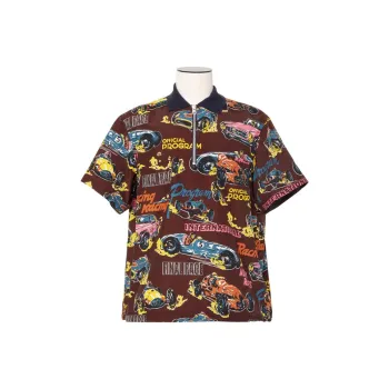 Sacai SS25 Polo Shirts Men Bordeaux Red