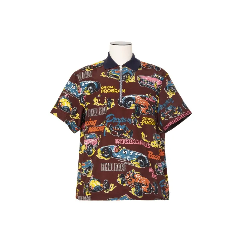 Sacai SS25 Polo Shirts Men Bordeaux Red-0