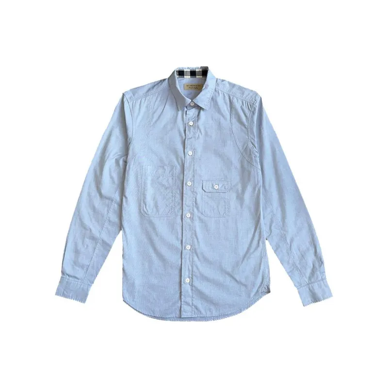Burberry Check Detail Cotton Shirt-0