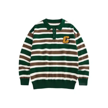 COPPOLELLA Polo Shirts Unisex Green Stripes