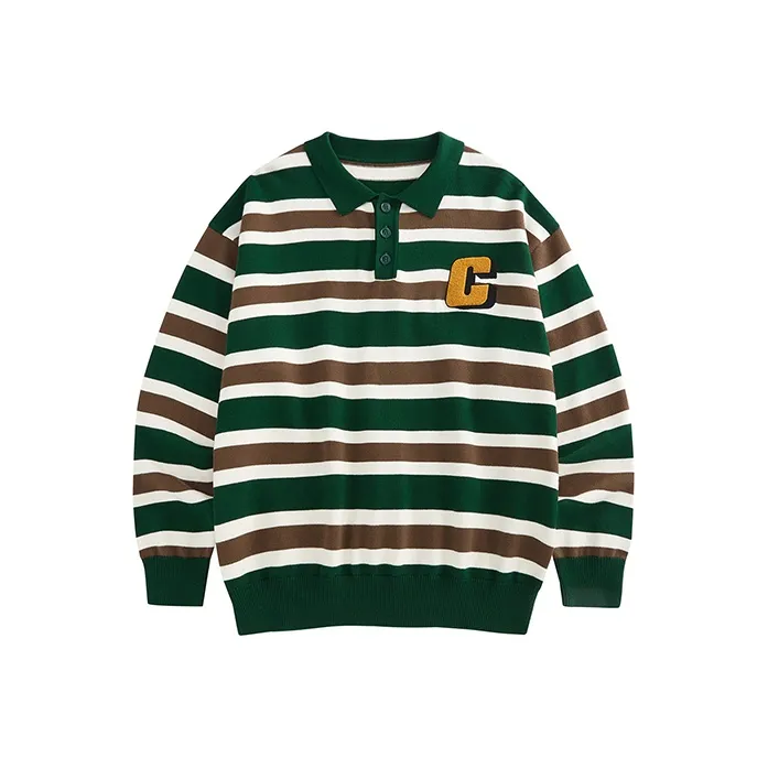 COPPOLELLA Polo Shirts Unisex Green Stripes-0