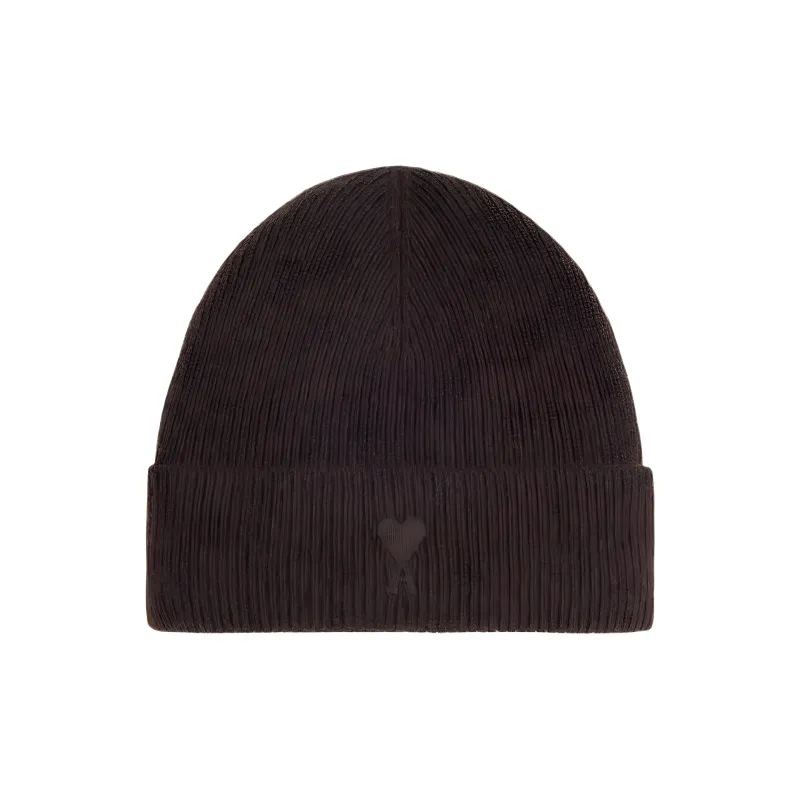 AMIPARIS Paris Logo Embroidered Ribbed Knit Beanie-0
