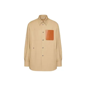 Valentino Logo Patch Collared Button Up Shirt