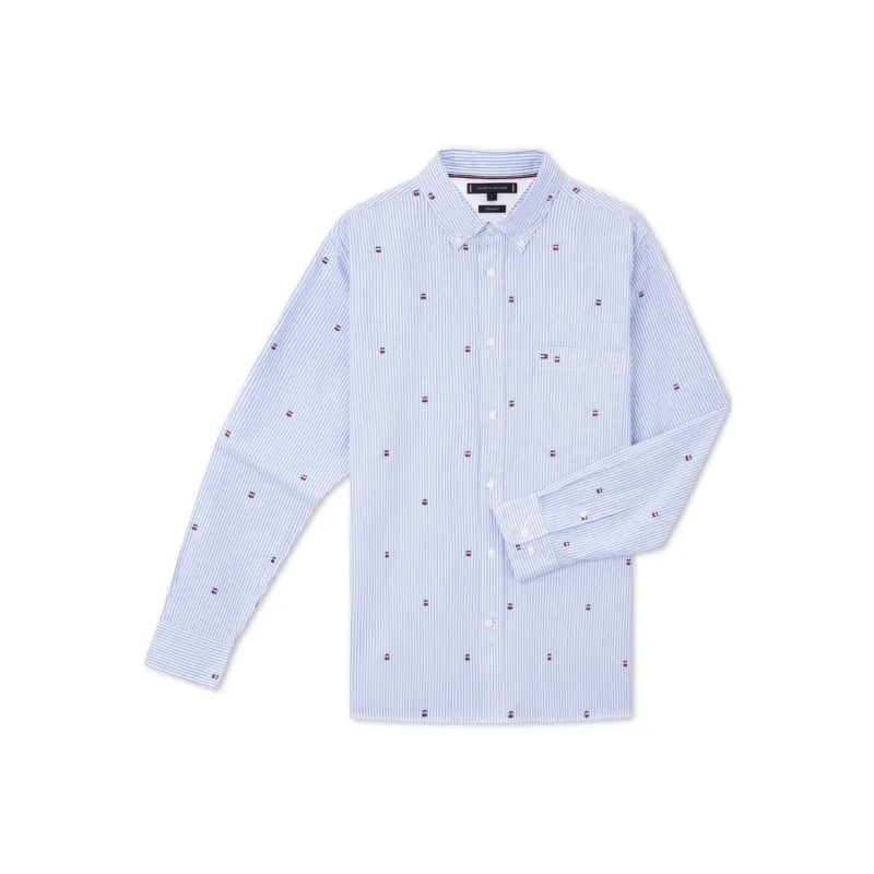 Tommy Hilfiger Shirt Men's Blue White Stripes-0