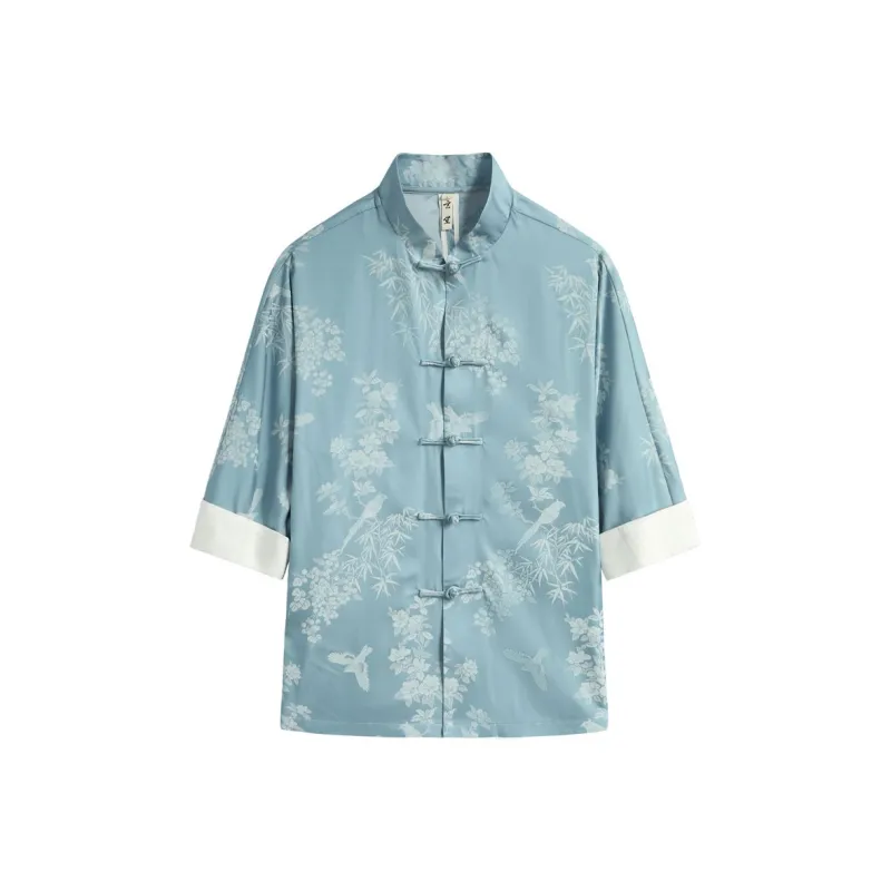 XUANSHENG Shirts Men Sky Blue-0