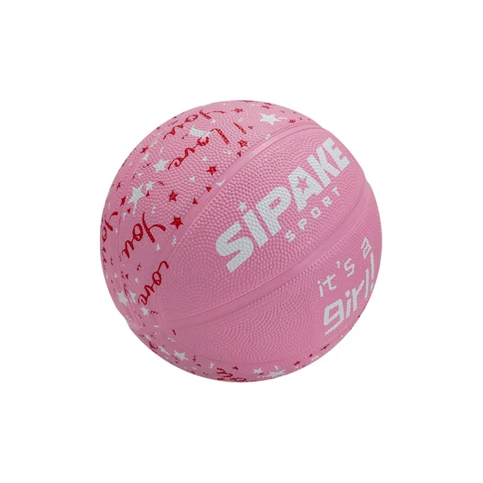 SIPAKESPORT Rubber Basketball Pink Size 4 Ball/Size 5 Ball Match Kids'-1