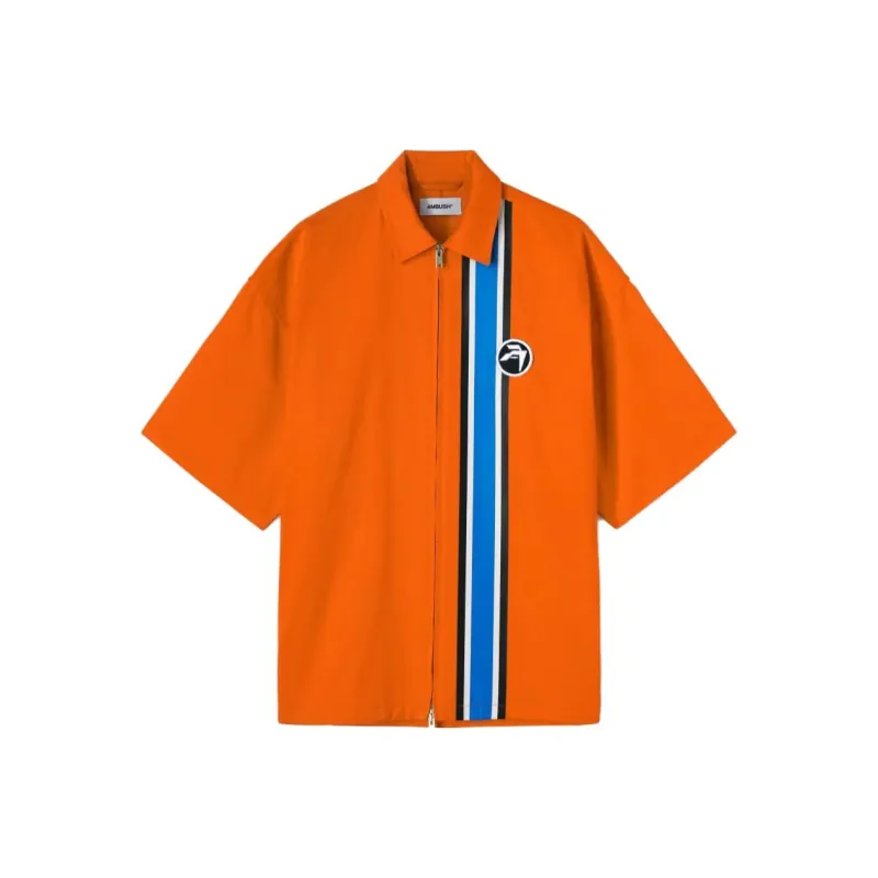AMBUSH Striped Zipped Short sleeve Shirt-0