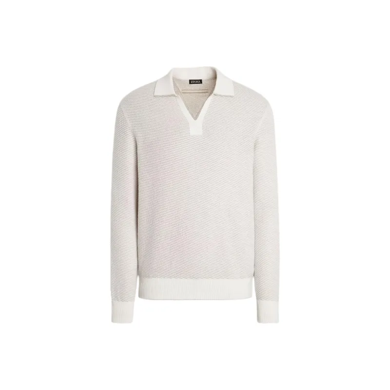 Ermenegildo Zegna Long Sleeved Knitted Polo Shirt-0