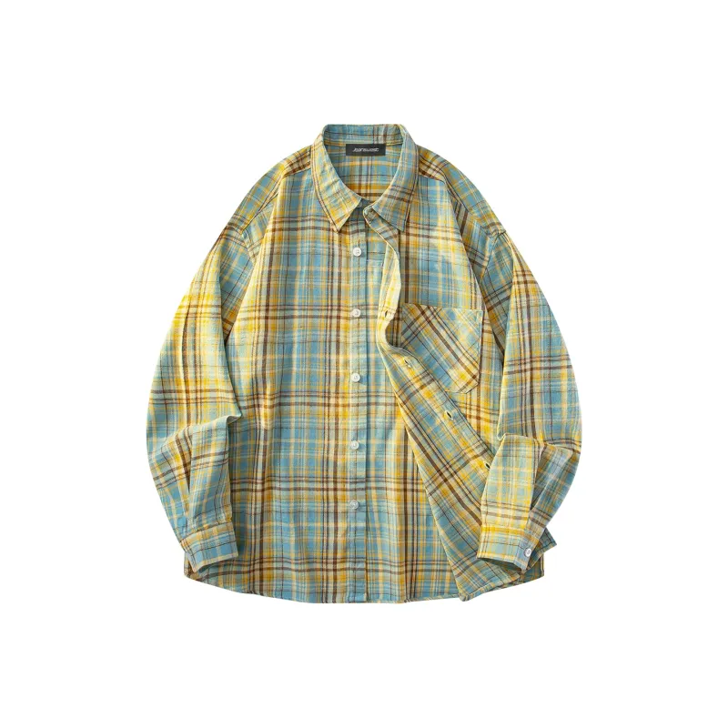 JEANSWEST Shirt Unisex Yellow Plaid-2