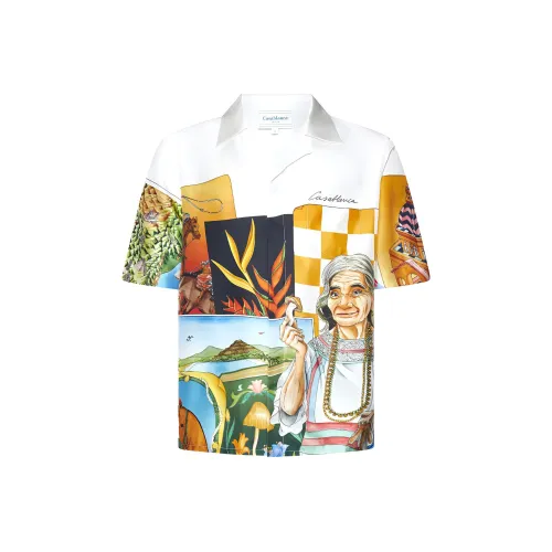 CASABLANCA Cuban Collar Short Sleeve Shirt