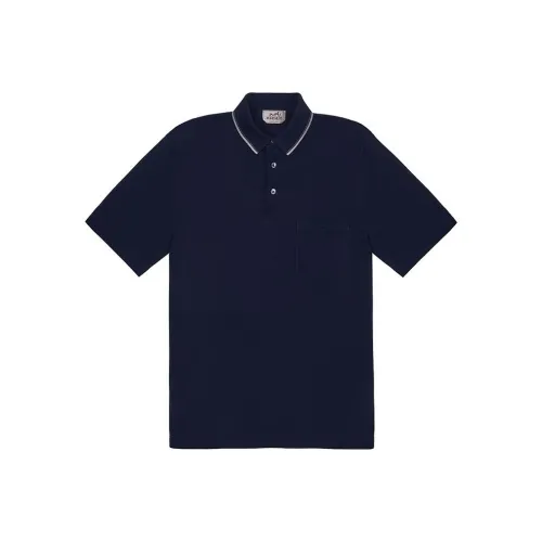 HERMES SS23 Polo Shirt Men's Marine Blue