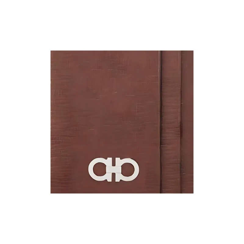 FERRAGAMO GANCINI Cow Leather Card Holder Regular Unisex Brown-3