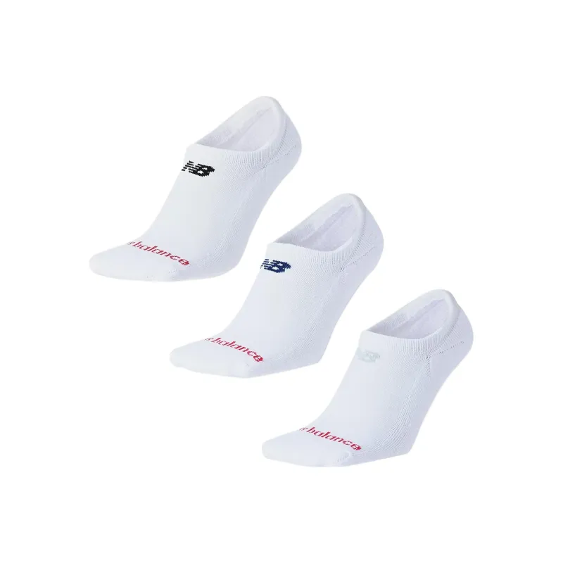 New Balance No Show Socks Men's 3 Pack White-0