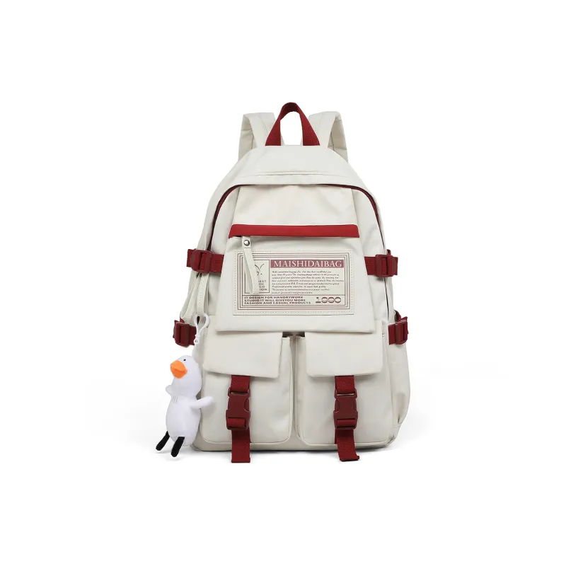 EBLAN Fabric Backpack Regular Unisex Beige/Black-2