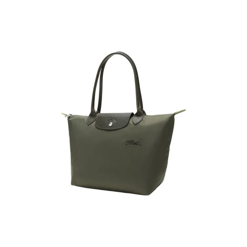 LONGCHAMP Le Pliage Green Eco Friendly Canvas Dumpling Bag, Portable One Shoulder Handbag Women's Forest Green-1