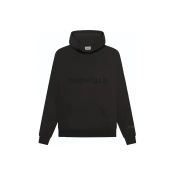 Fear Of God Essentials 3D Silicon Applique Pullover Hoodie Weathered Black