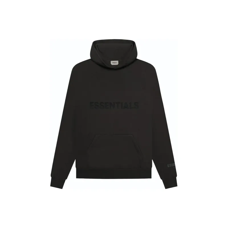 Fear Of God Essentials 3D Silicon Applique Pullover Hoodie Weathered Black-0