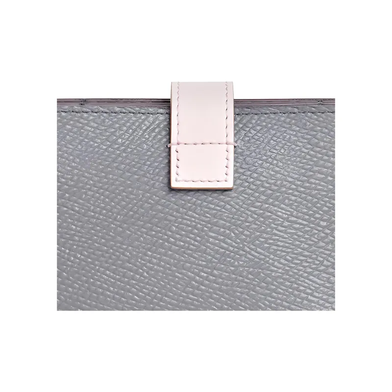 CELINE Cow Leather Card Holder Women's Eggshell Gray/Light Pink-3