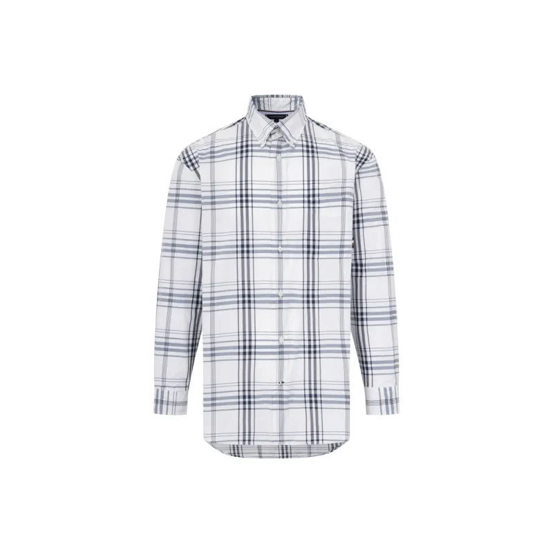 Tommy Hilfiger Shirts Men Gray White Plaid-0