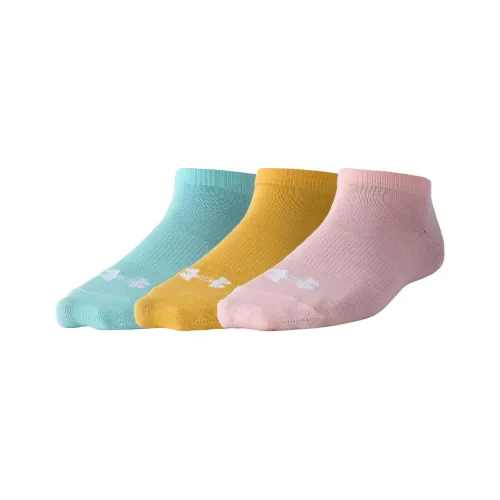 Under Armour SS15 Ankle Socks Women's 3 Pack Pink Green Yellow 494