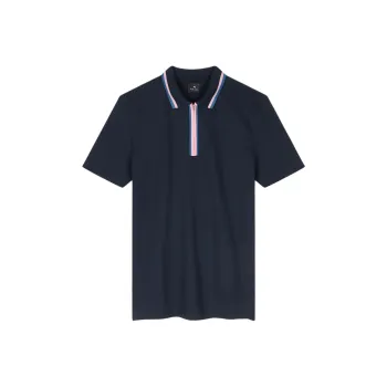 Paul Smith Short Sleeved Zip Neck Polo Shirt