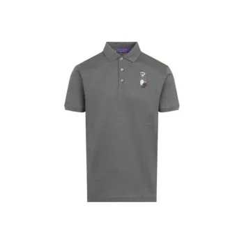 Ralph Lauren Purple Label Purple Label Polo Bear Embroidered Short Sleeved Polo Shirt