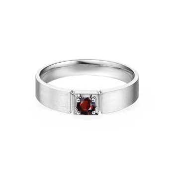 AIDAQIAN Natural S925 Silver Garnet Rings Unisex