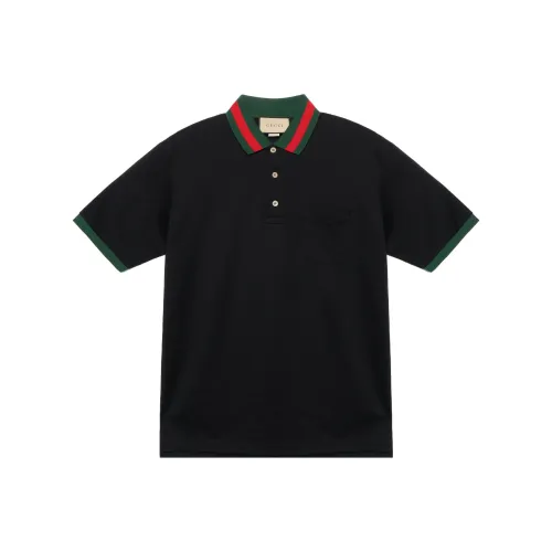 GUCCI Web stripe Piqué Polo Shirt